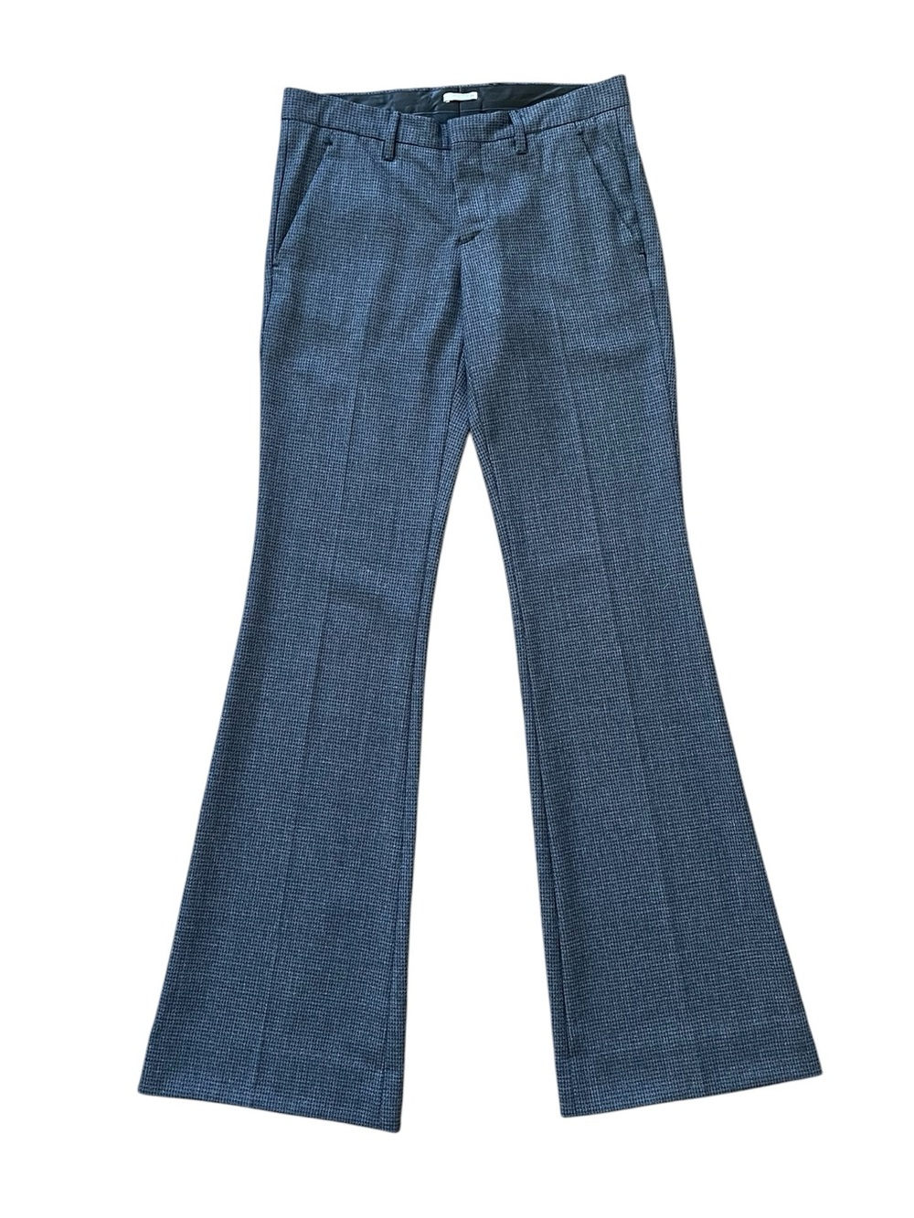 Vintage Miu Miu A/W 2008 Collection 100% Virgin Wool Micro-check Flare Trousers